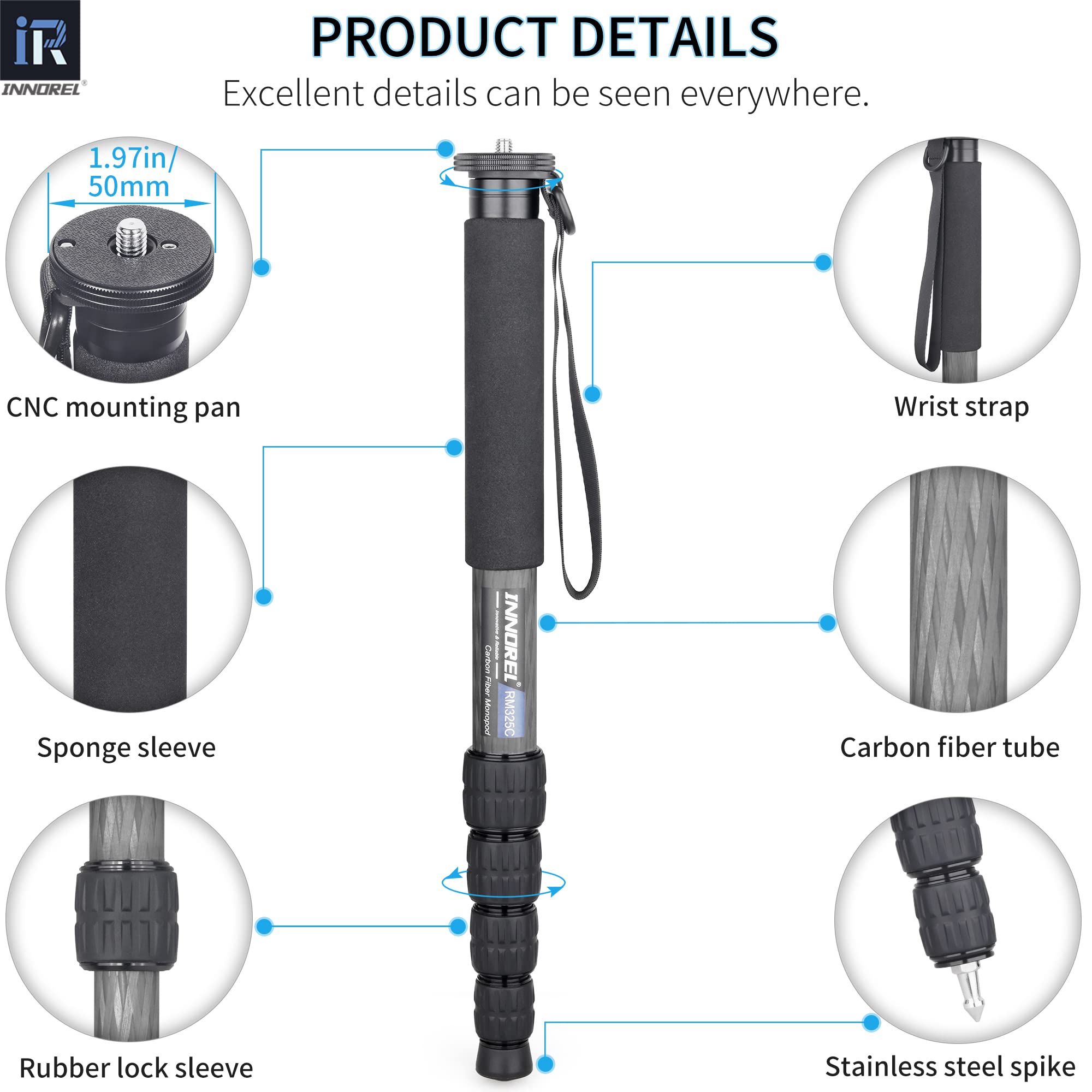 Amazon.com : Carbon Fiber Camera Monopod INNOREL RM325C Amazon.com : Carbon Fiber Camera Monopod INNOREL RM325C